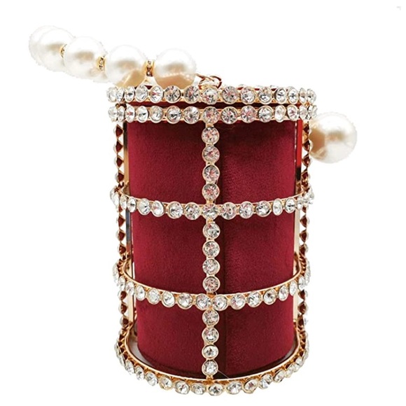 ๐ Top Handle Diamond and Pearls Handbag - Picture 4 of 14